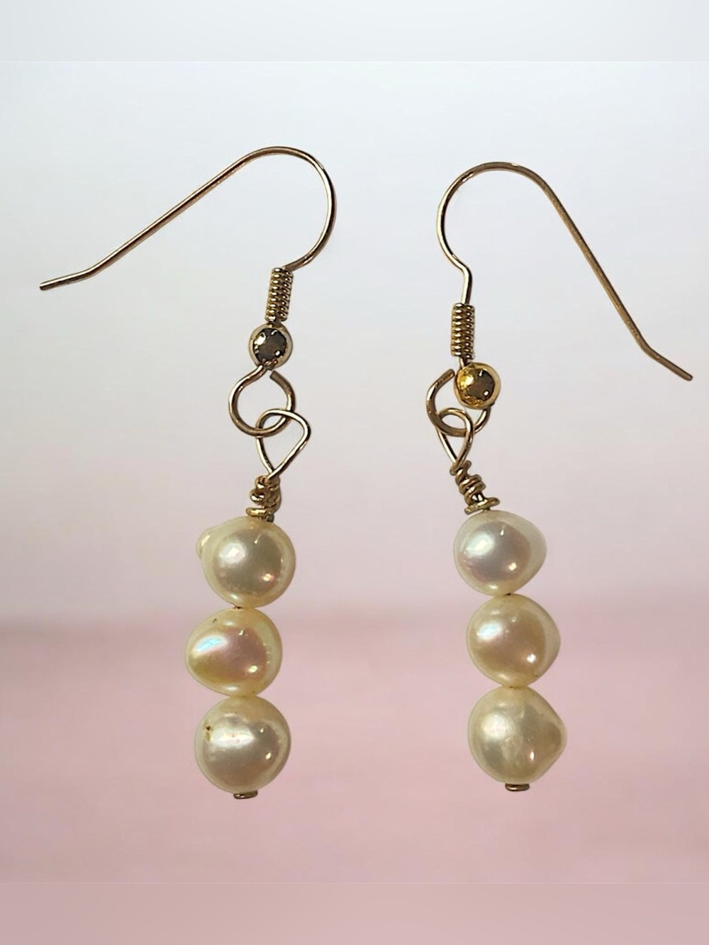 Vintage Freshwater Pearl Dangle Drop Earrings